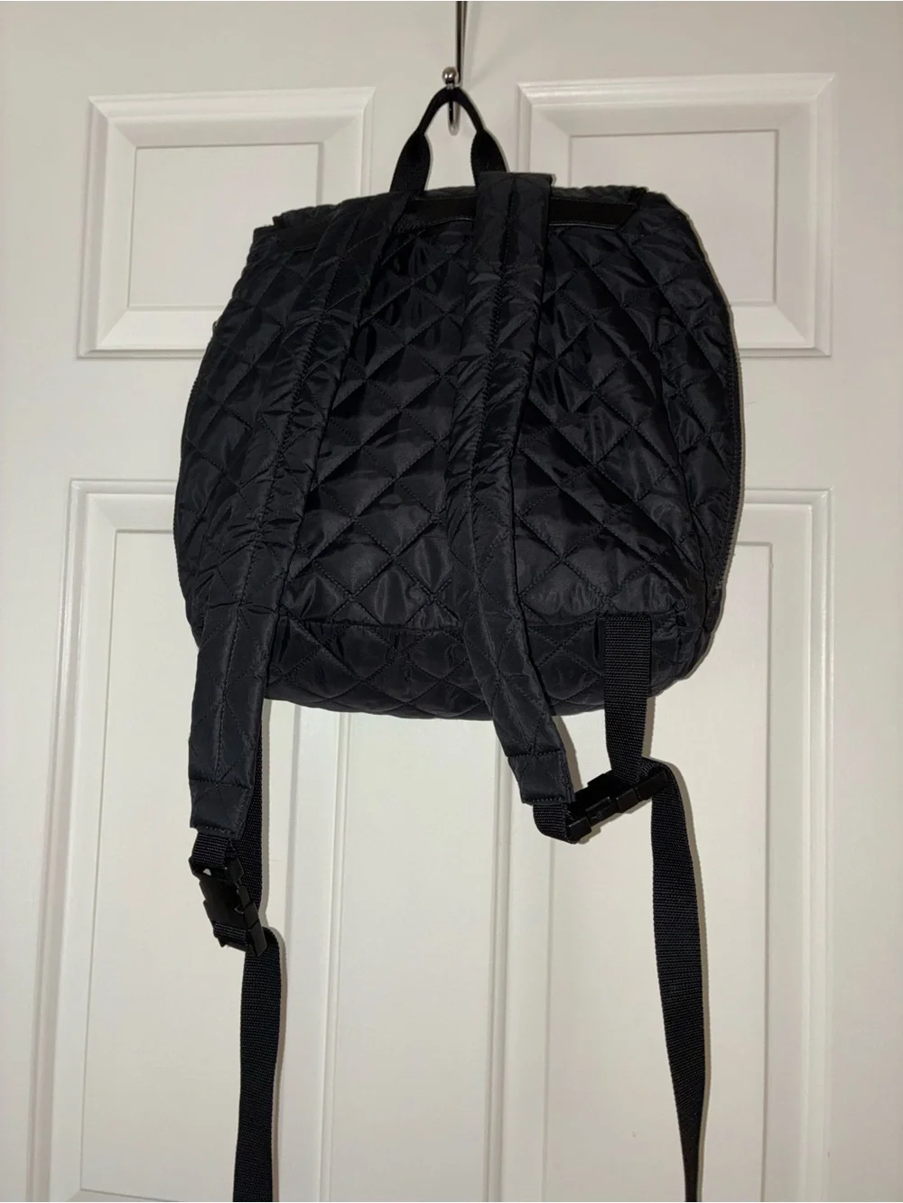Like New Kate Spade Quilted Black Nylon Flap Backpack/Diaper Bag